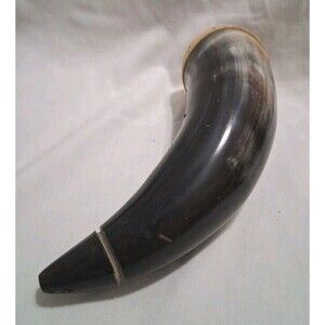 Powder Horn Wood Base - Muzzleloading, Reenactment, Hunting Cabin Decor